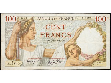 100 Francs 1939-B-8781-1