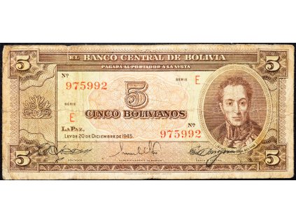 5 Bolivianos 1945-B-10189-1