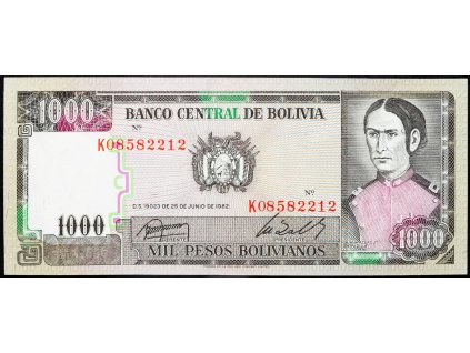 1000 Bolivianos 1982-B-10205-1