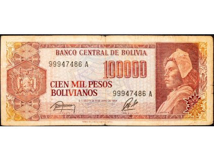 100000 Bolivianos 1984-B-10213-1