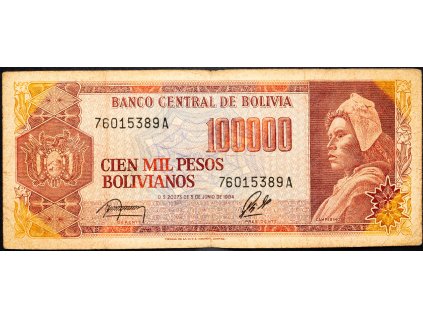 100000 Bolivianos 1984-B-10214-1