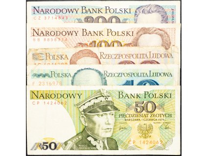 10, 20, 50, 100, 200 Zlotych 1976, 1979, 1982, 1986-B-9024-1