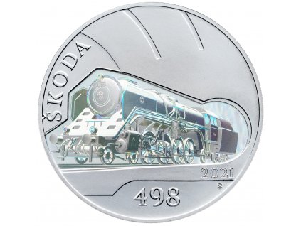 8484 stribrna mince 500 kc 2021 parni lokomotiva skoda 498 albatros