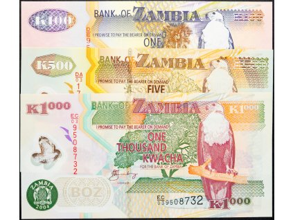 100, 500, 1000 Kwacha 2001, 2003, 2004-B-9318-1