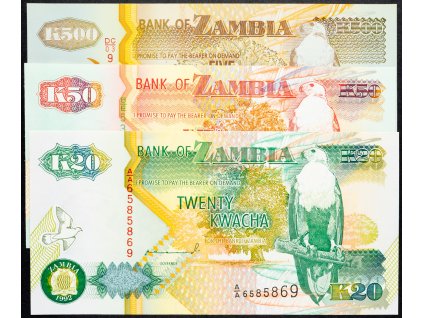 20, 50, 500 Kwacha 1992, 1992, 2004-B-9319-1