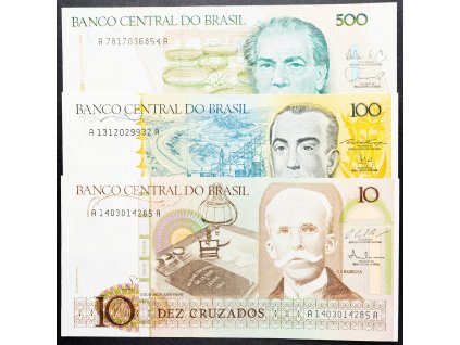 10, 100, 500 Cruzados 1986, 1987, 1988-B-12969-1