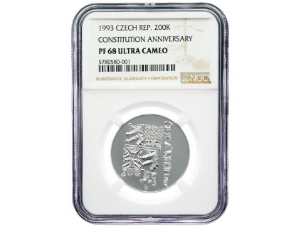 9309 200 koruna 1993 ustava ngc pf68 ultra cameo