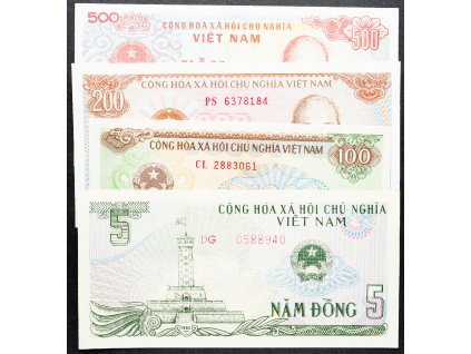 5, 100, 200, 500 Dong 1985, 1991, 1987, 1988-B-12548-1