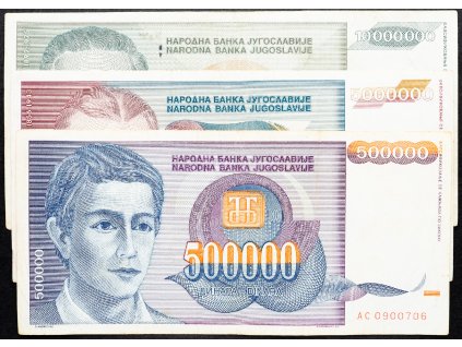 500000, 5000000, 10000000 Dinara 1993-B-14753-1