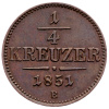 8889 1 4 krejcar 1851 b