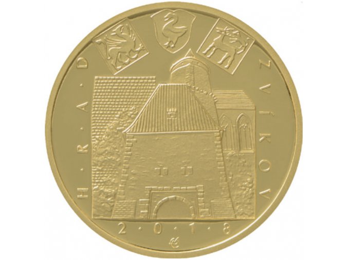 rub zlate pametni mince hrad zvikov 2018 5000 kc cyklus hrady ceske republiky