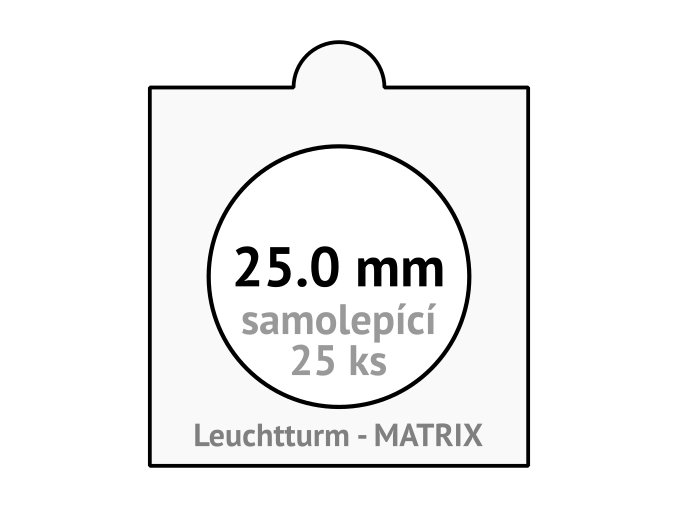 matrix bile samolepici mincovni ramecky na mince prumer 25 mm baleni 25 ks 5x5 cm leuchtturm 334957 lighthouse