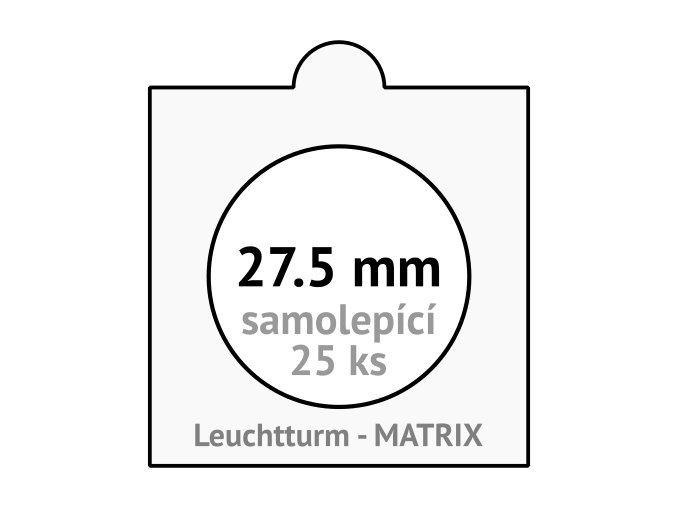 matrix bile samolepici mincovni ramecky na mince prumer 27 5 mm baleni 25 ks 5x5 cm leuchtturm 308858 lighthouse