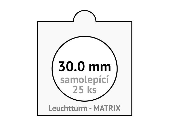 matrix bile samolepici mincovni ramecky na mince prumer 30 mm baleni 25 ks 5x5 cm leuchtturm 300462 lighthouse