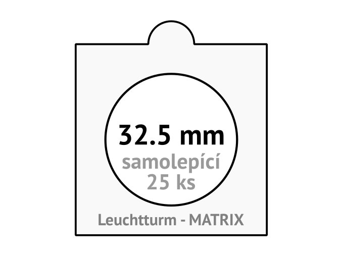 matrix bile samolepici mincovni ramecky na mince prumer 32 5 mm baleni 25 ks 5x5 cm leuchtturm 318128 lighthouse