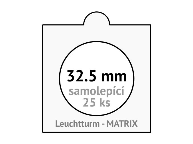 matrix bile samolepici mincovni ramecky na mince prumer 32 5 mm baleni 25 ks 5x5 cm leuchtturm 318128 lighthouse