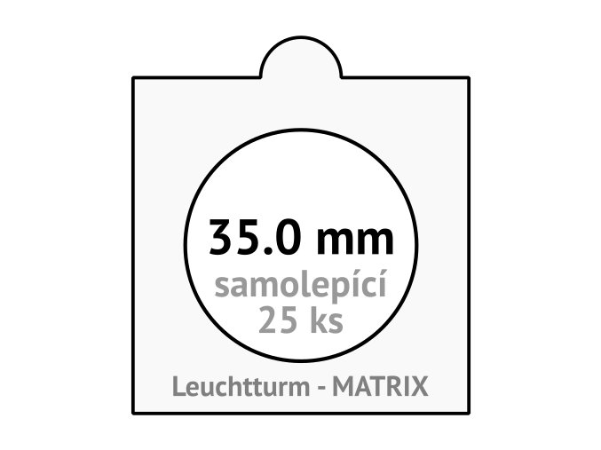 matrix bile samolepici mincovni ramecky na mince prumer 35 mm baleni 25 ks 5x5 cm leuchtturm 312239 lighthouse