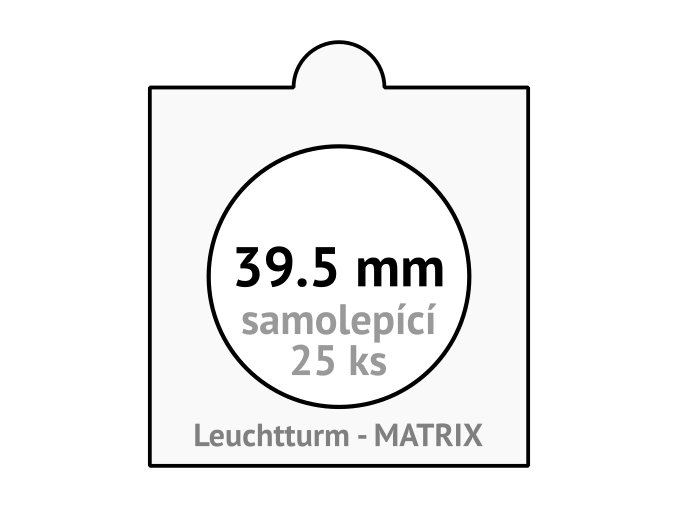 matrix bile samolepici mincovni ramecky na mince prumer 39 5 mm baleni 25 ks 5x5 cm leuchtturm 313135 lighthouse