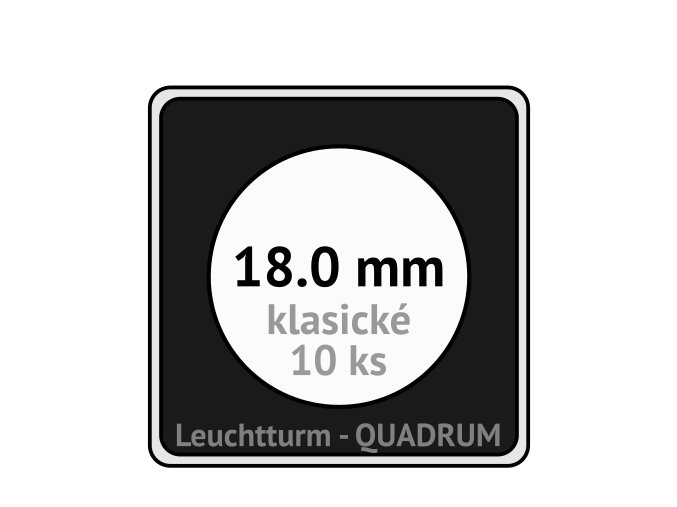 quadrum klasicke hranate kapsle 18 mm na mince ctvercove bublinky mincovni pouzdra 50x50 mm 10ks leuchtturm 304772 lighthouse