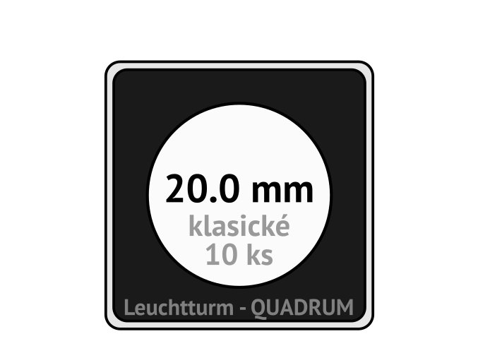 quadrum klasicke hranate kapsle 20 mm na mince ctvercove bublinky mincovni pouzdra 50x50 mm 10ks leuchtturm 323863 lighthouse