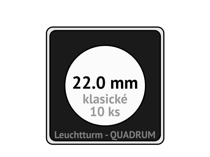 quadrum klasicke hranate kapsle 22 mm na mince ctvercove bublinky mincovni pouzdra 50x50 mm 10ks leuchtturm 320753 lighthouse