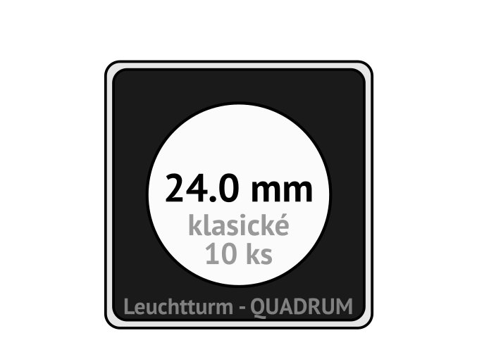 quadrum klasicke hranate kapsle 24 mm na mince ctvercove bublinky mincovni pouzdra 50x50 mm 10ks leuchtturm 329802 lighthouse
