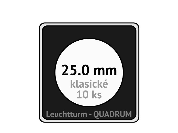 quadrum klasicke hranate kapsle 25 mm na mince ctvercove bublinky mincovni pouzdra 50x50 mm 10ks leuchtturm 331951 lighthouse