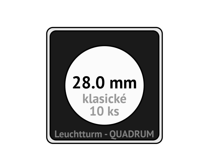 quadrum klasicke hranate kapsle 28 mm na mince ctvercove bublinky mincovni pouzdra 50x50 mm 10ks leuchtturm 338200 lighthouse