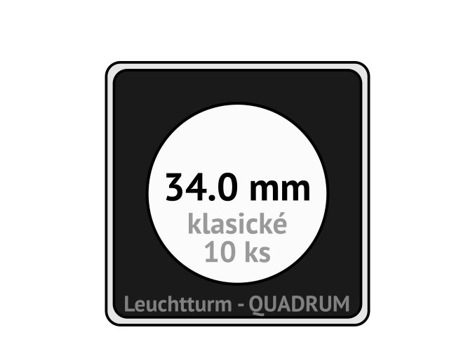 quadrum klasicke hranate kapsle 34 mm na mince ctvercove bublinky mincovni pouzdra 50x50 mm 10ks leuchtturm 332108 lighthouse