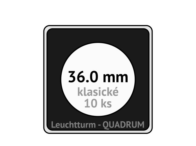 quadrum klasicke hranate kapsle 36 mm na mince ctvercove bublinky mincovni pouzdra 50x50 mm 10ks leuchtturm 309045 lighthouse