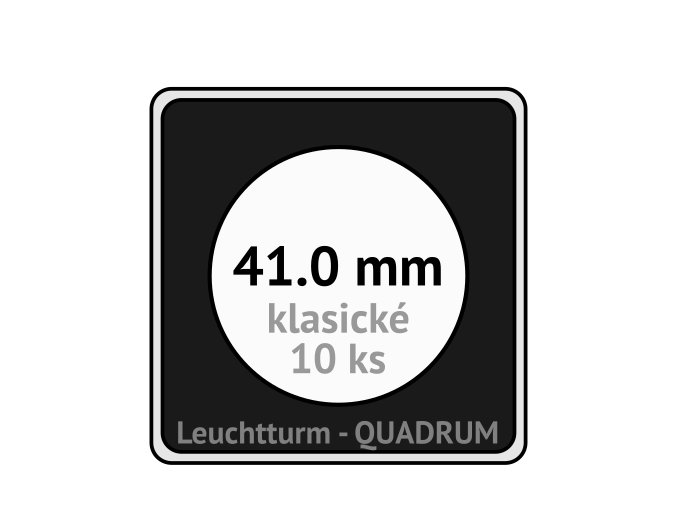 quadrum klasicke hranate kapsle 41 mm na mince ctvercove bublinky mincovni pouzdra 50x50 mm 10ks leuchtturm 330794 lighthouse