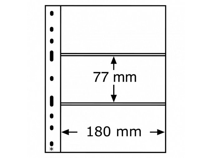 pruhledne albove listy optima 3c 3 vodorovne kapsy na bankovky 180x77mm papirove penize obaly optima folie leuchtturm 317839 lighthouse