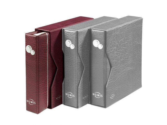 cervene album numis na mince kozenkove s kazetou mincovni album numis leuchtturm 338789 lighthouse