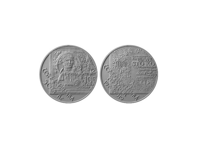 2019 500 kc sadrovy model cnb stribrne mince 100 vyroci zahajeni vydavani ceskoslovenskych platidel