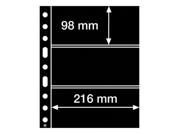 cerne albove listy grande 3s 3 kapsy na bankovky znamky certifikaty do 216x98 mm leuchtturm 305160 lighthouse