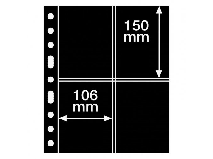 cerne albove listy grande 2st 4 kapsy na pohledy certifikaty do 106x150 mm leuchtturm 333959 lighthouse