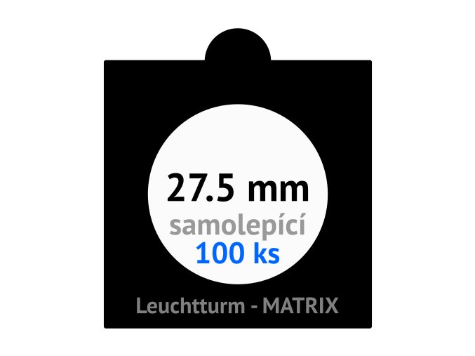 matrix cerne samolepici mincovni ramecky na mince prumer 27 5 mm baleni 100 ks 5x5 cm leuchtturm 361064