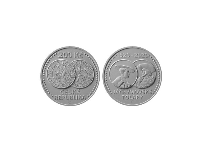 2020 200 kc sadrovy model cnb stribrne pametni mince jachymovske tolary 500 vyroci zahajeni razby jachymovskych tolaru