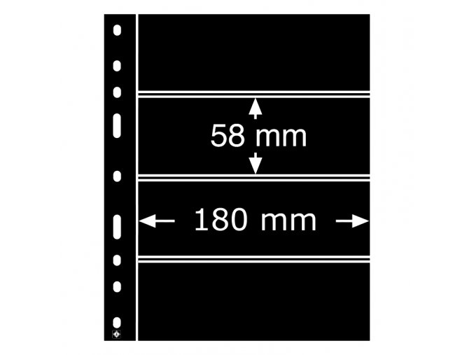 cerne albove listy optima 4s 4 vodorovne kapsy na arsiky znamky vstupenky do 180x58mm obaly optima folie leuchtturm 331859 lighthouse