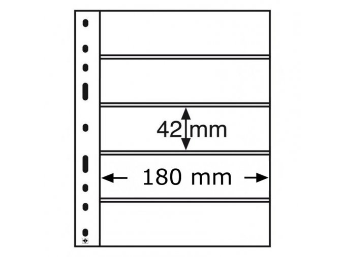 pruhledne albove listy optima 5c 5 vodorovnych kapes na znamky do 180x42mm obaly optima folie leuchtturm 307543 lighthouse