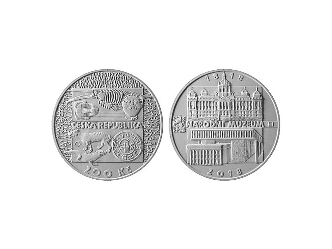 2018 200 kc sadrovy model stribrne pametni mince 200 vyroci zalozeni narodniho muzea petr horak umelecky navrh