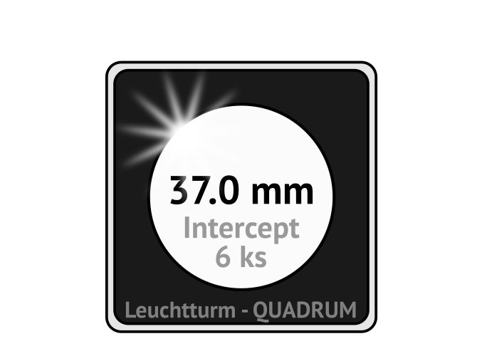 quadrum intercept prumer 37 mm ochranne bublinky 37mm protikorozni ctvercove mincovni kapsle na mince proti oxidaci patine leuchtturm 344162 lighthouse