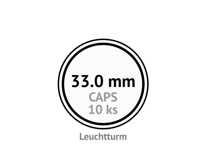 caps 33 mm kruhove kapsle na mince do 33mm mincovni bublinky kulate 10 ks leuchtturm 320931 lighthouse