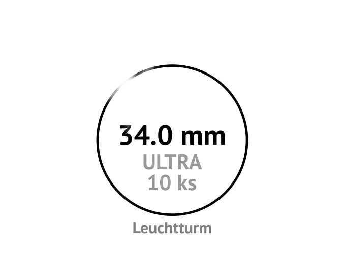 ultra 34 mm kruhove kapsle na mince do 34mm mincovni bublinky kulate 10 ks ultra premium leuchtturm 345042 lighthouse
