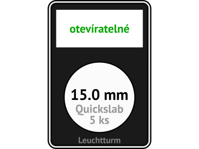 quickslab 15mm oteviratelny slab na mince 15 mm obdelnikova mincovni kapsle leuchtturm 346394 lighthouse