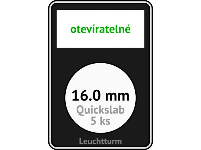 quickslab 16mm oteviratelny slab na mince 16 mm obdelnikova mincovni kapsle leuchtturm 346395 lighthouse