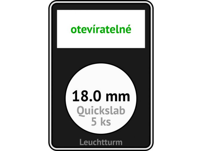 quickslab 18mm oteviratelny slab na mince 18 mm obdelnikova mincovni kapsle leuchtturm 346397 lighthouse