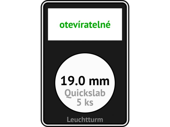 quickslab 19mm oteviratelny slab na mince 19 mm obdelnikova mincovni kapsle leuchtturm 346398 lighthouse