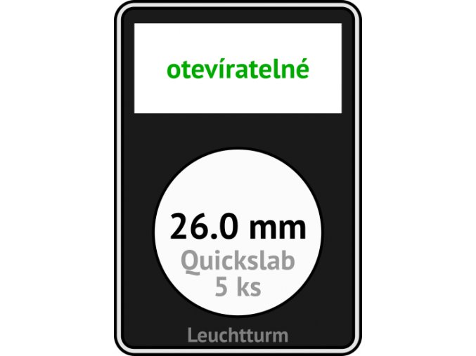 quickslab 26mm oteviratelny slab na mince 26 mm obdelnikova mincovni kapsle leuchtturm 346405 lighthouse