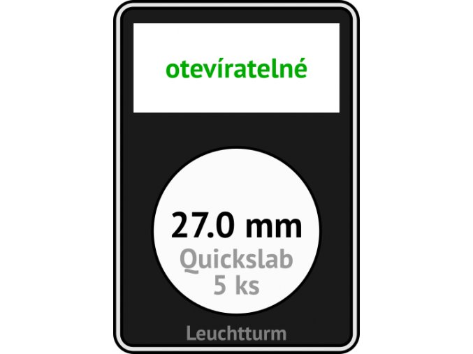 quickslab 27mm oteviratelny slab na mince 27 mm obdelnikova mincovni kapsle leuchtturm 346406 lighthouse